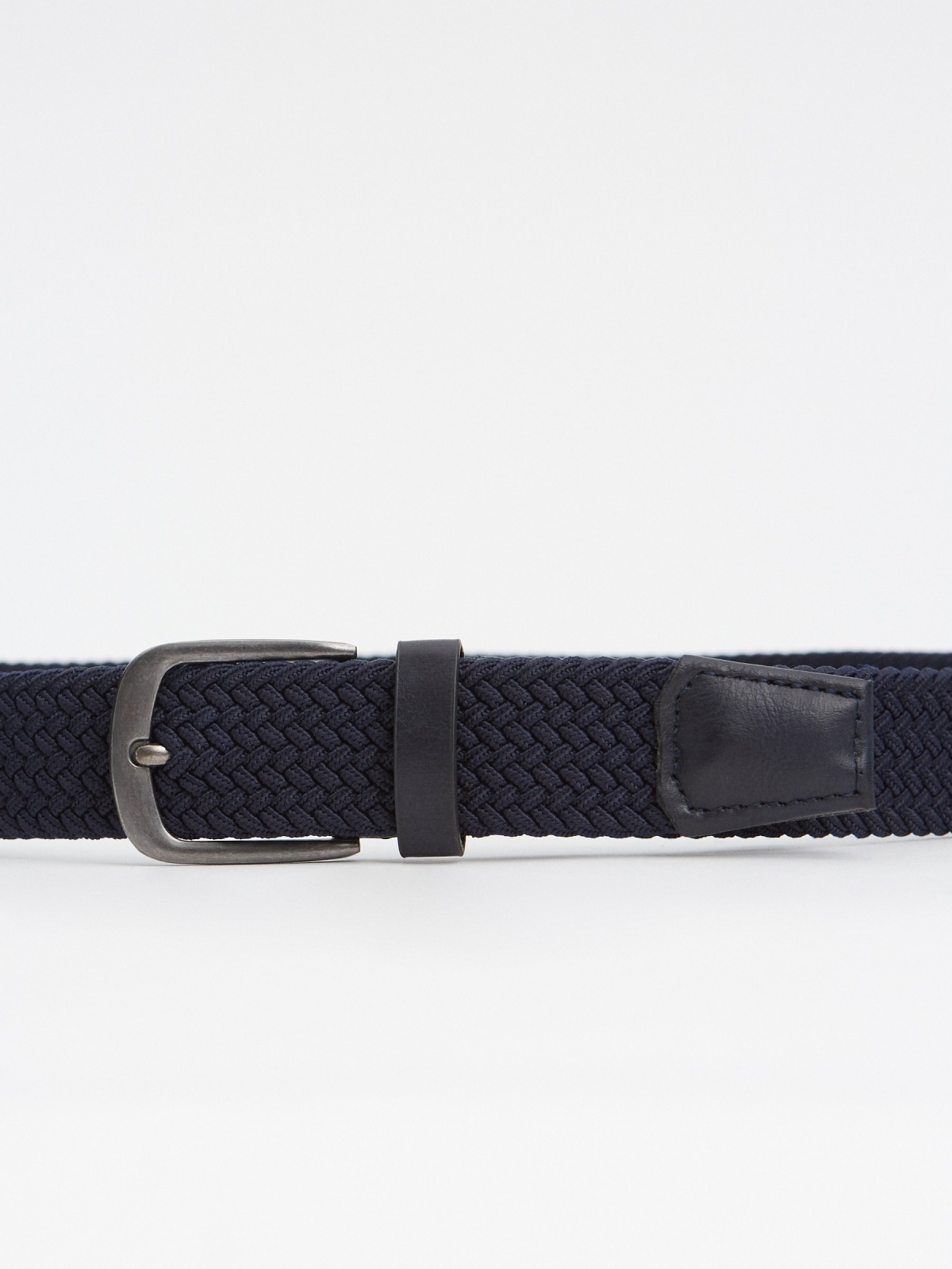 Elastic braided belt dark blue