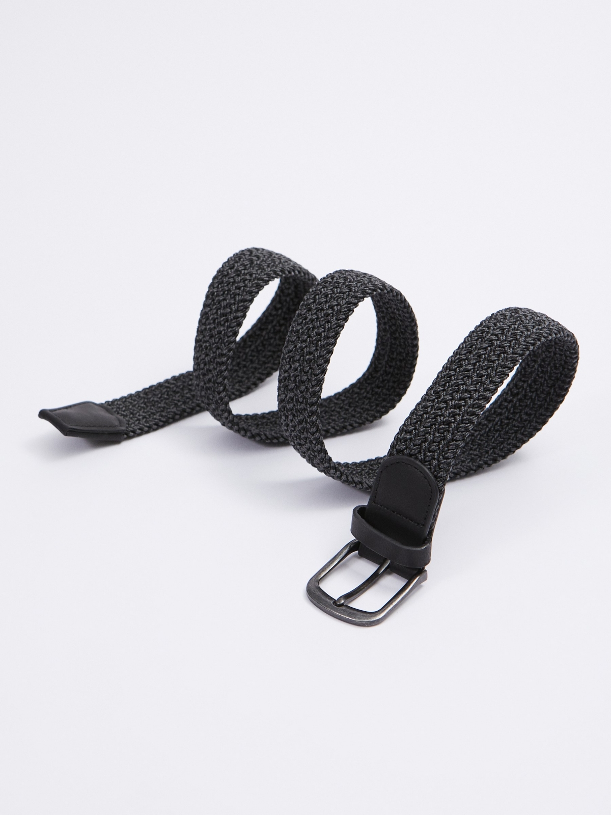 Elastic braided belt black