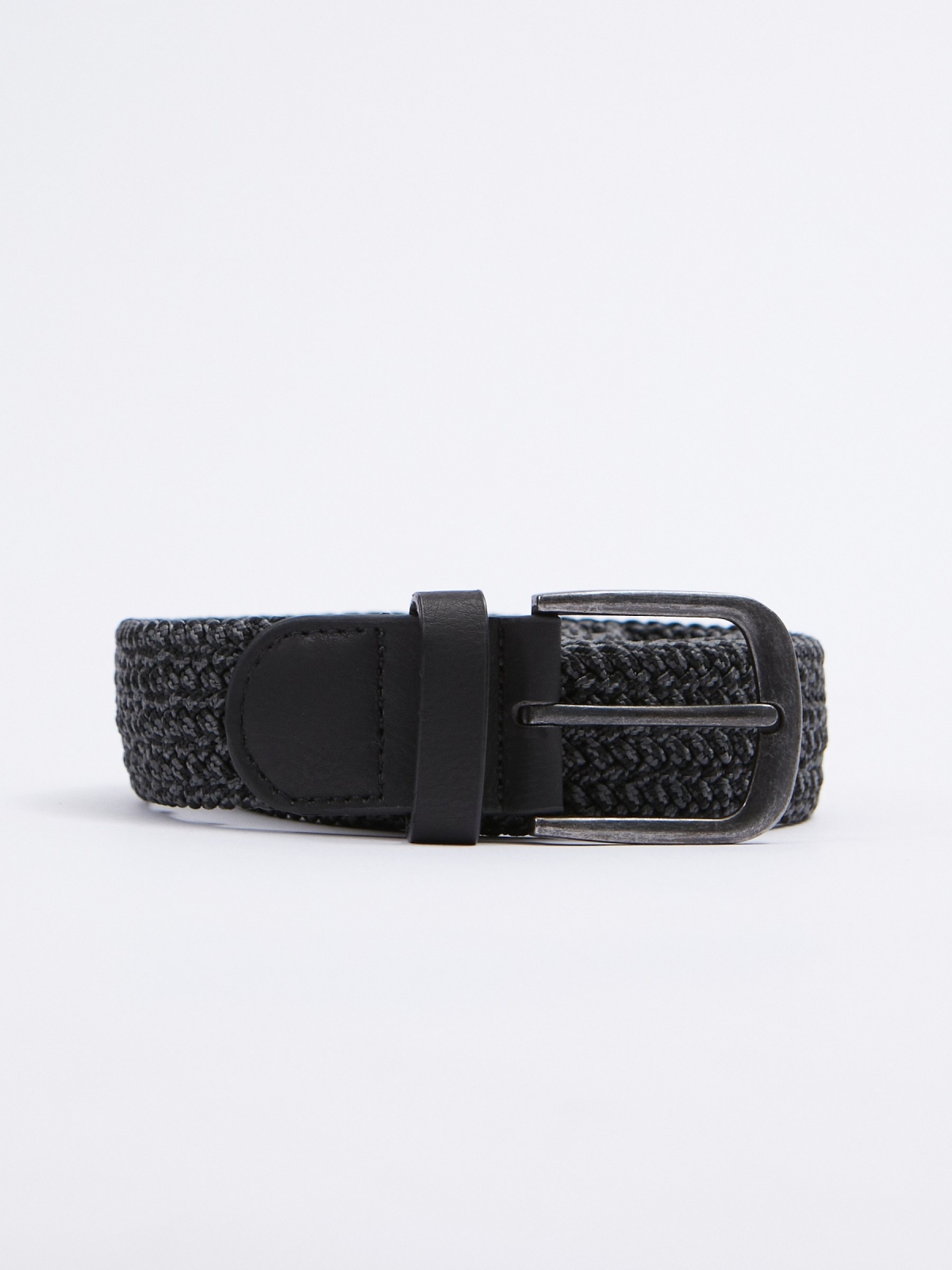 Elastic braided belt black