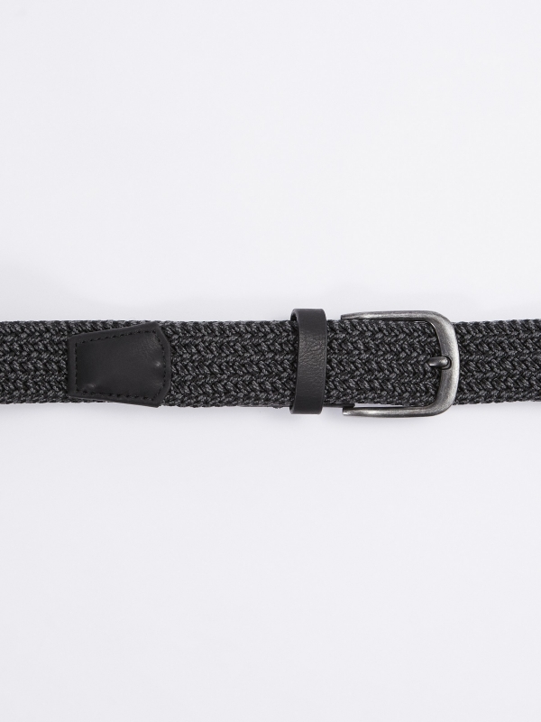 Elastic braided belt black