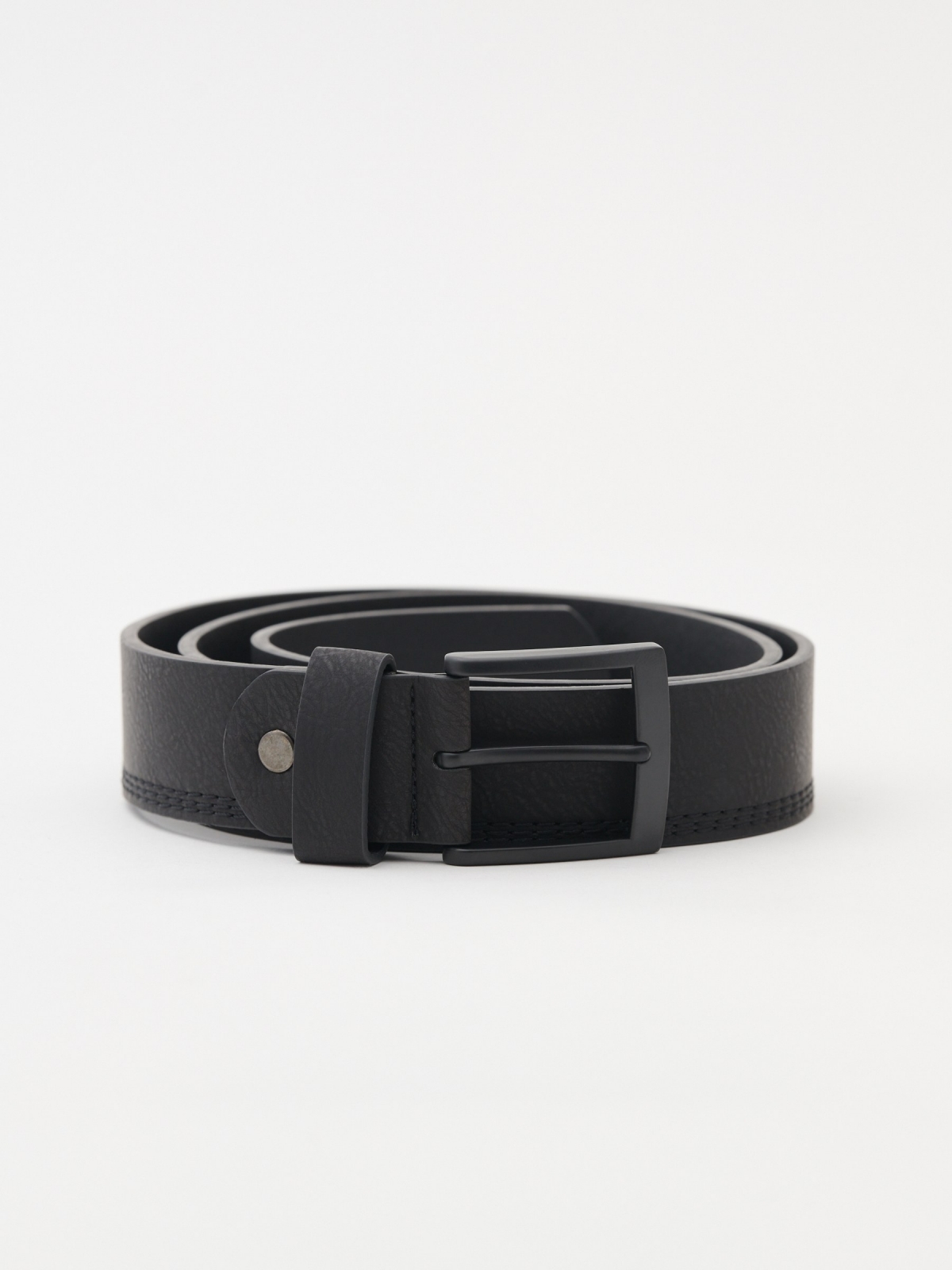 New Stitching leather effect belt black