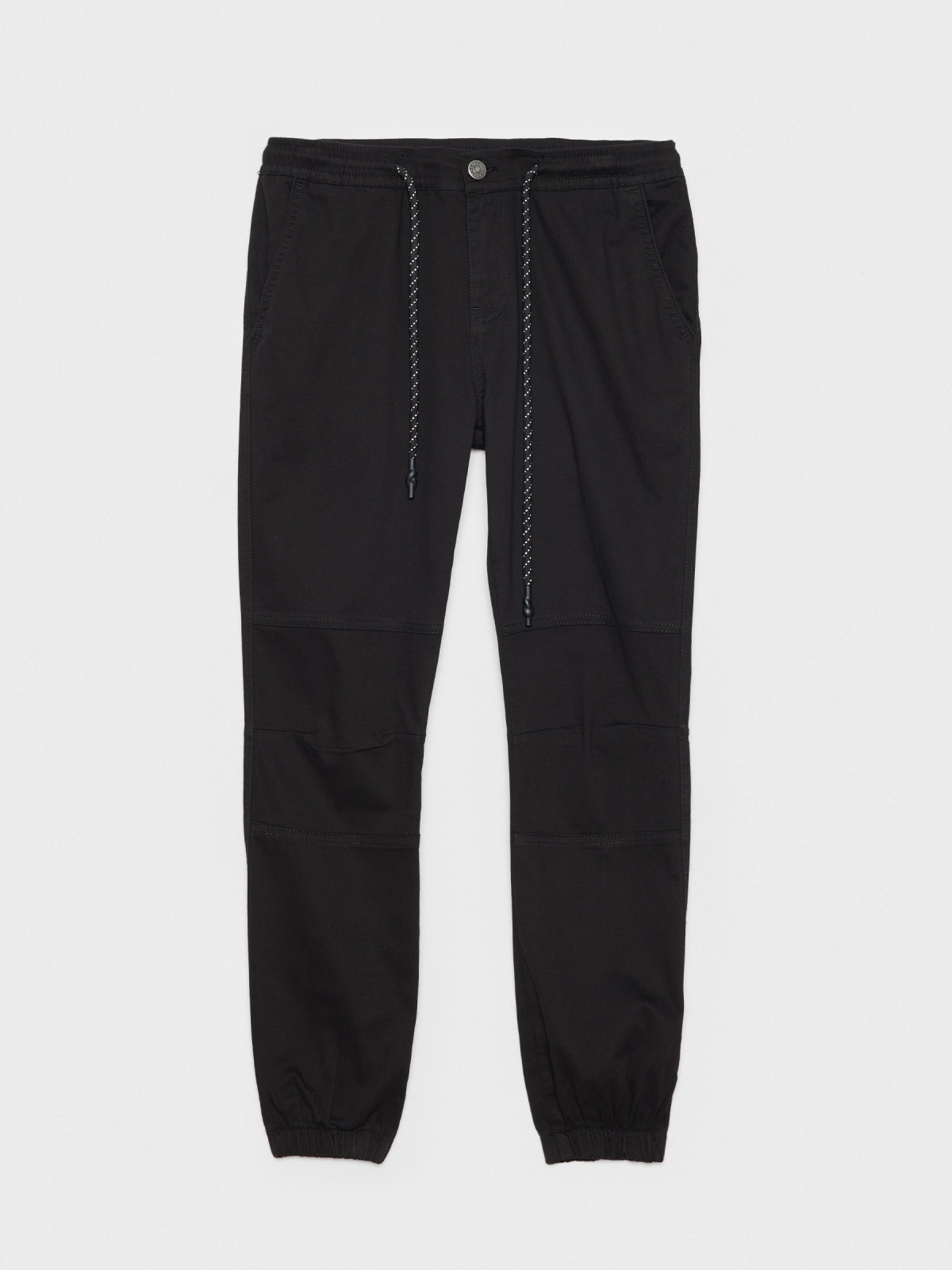  Pantalón jogger costuras negro