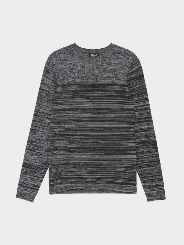  Combined ribbed sweater dark grey front view