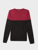 %Pto% Combined knitted sweater black front view