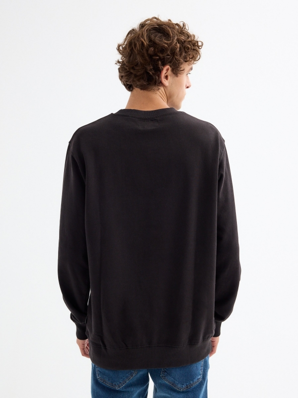 Color block sweatshirt black middle back view