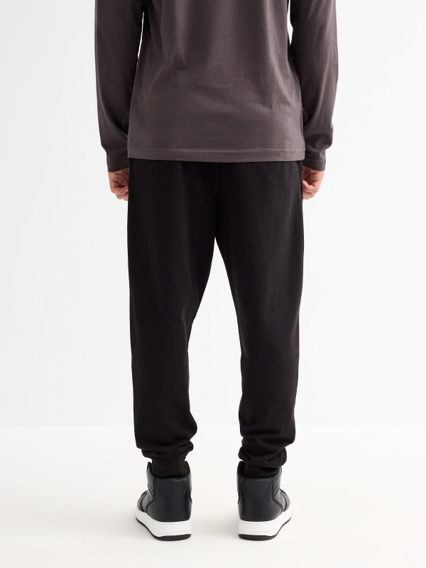 Jogger pants black middle back view