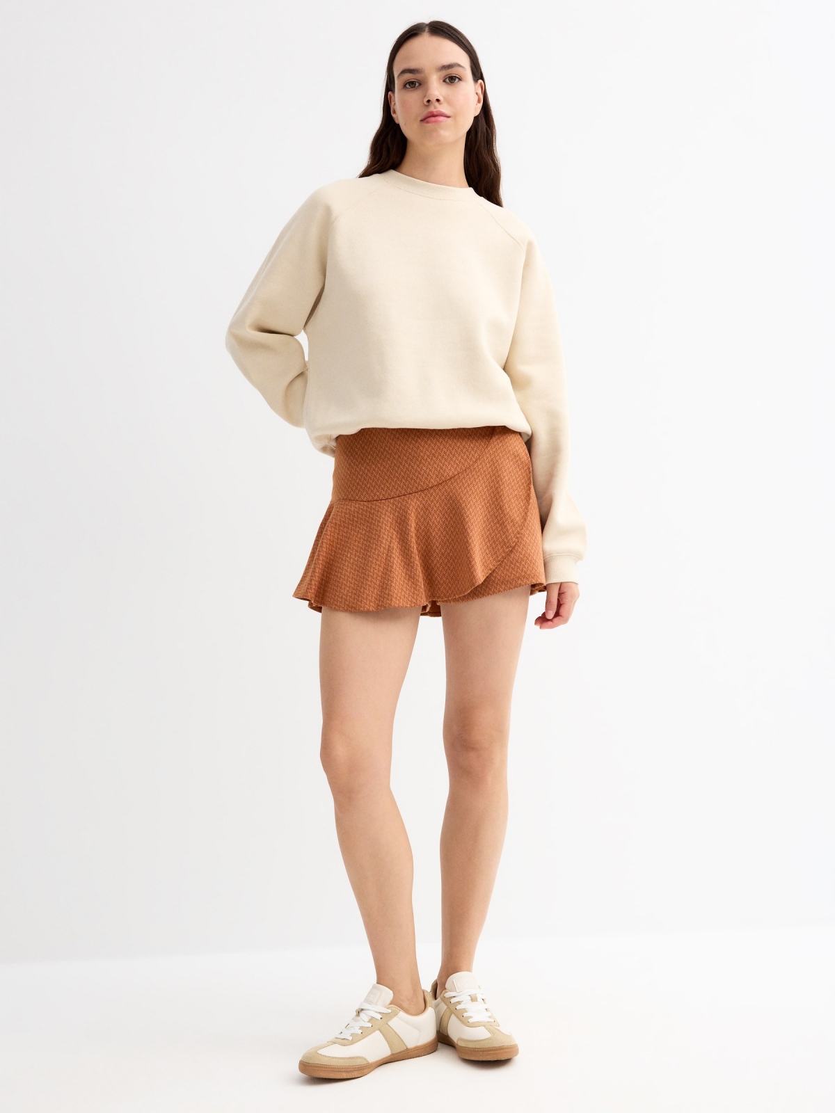 Retro style skort cinnamon general front view