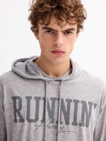 %Pto% Camiseta college capucha gris