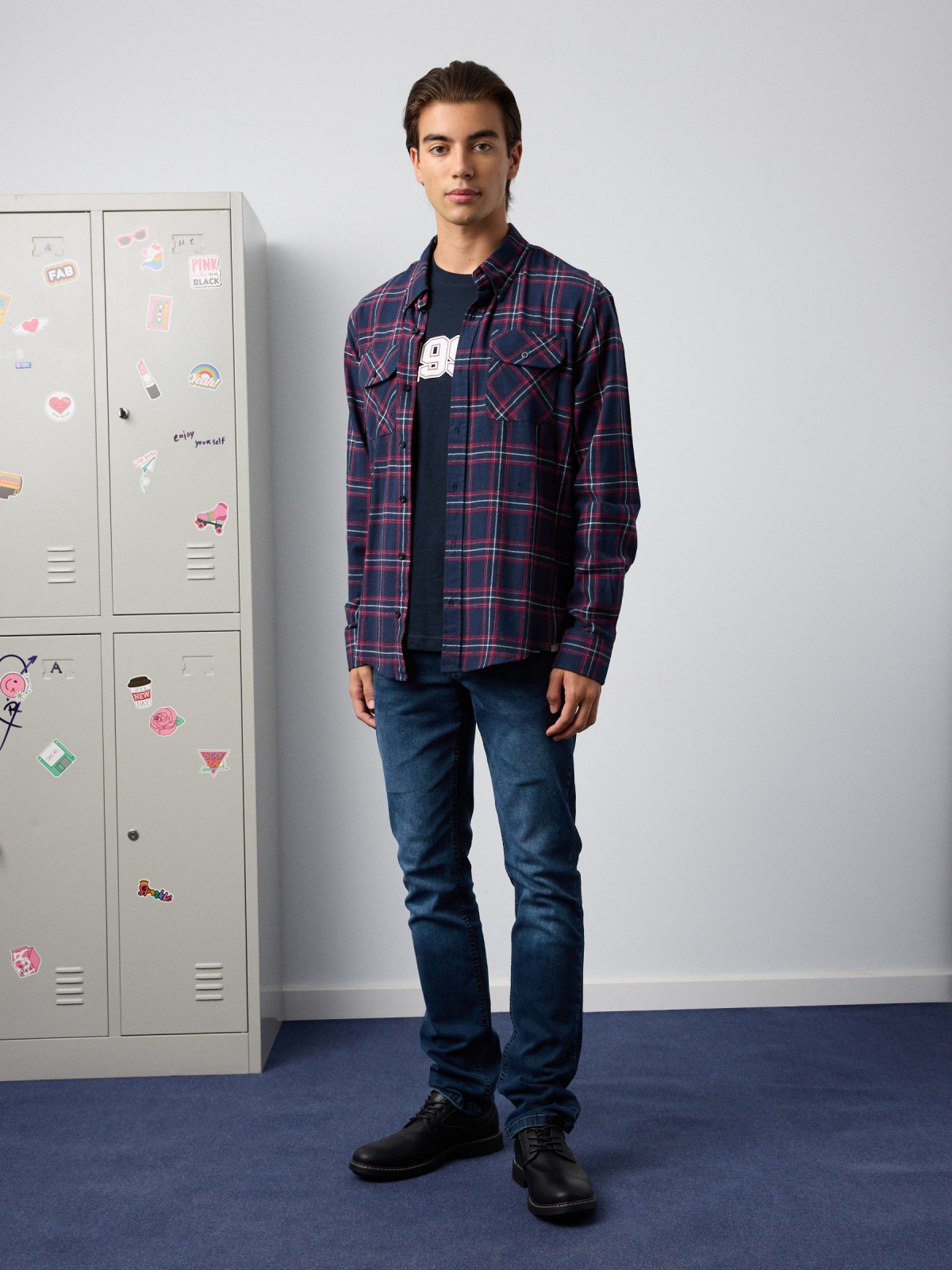 %New% Plaid flannel shirt blue