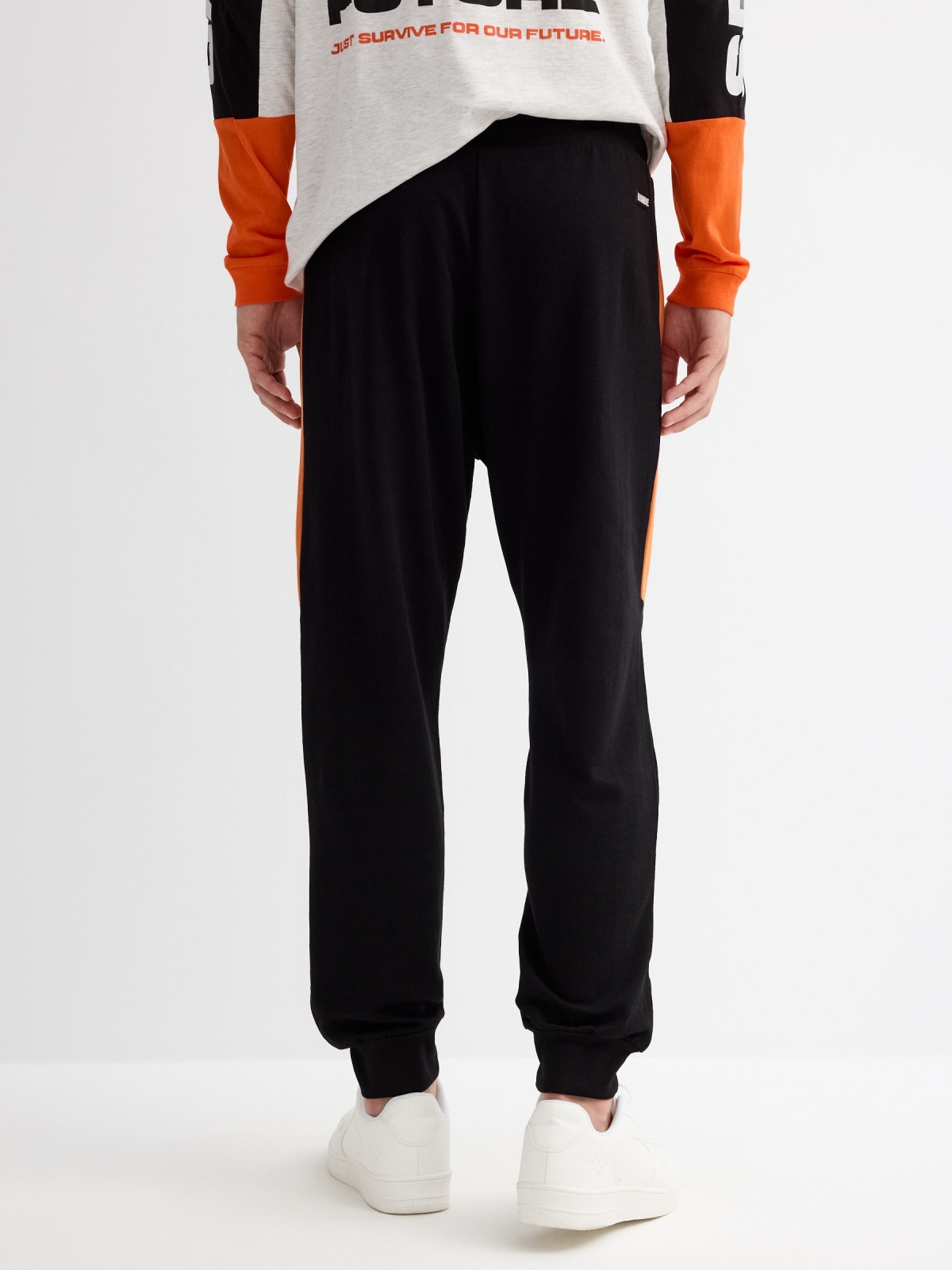 Jogger pants black middle back view