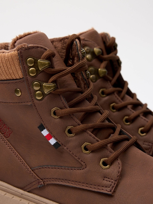 Combined mountaineering boot detail view