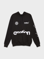 %Pto% Sudadera negra estampada capucha negro vista frontal