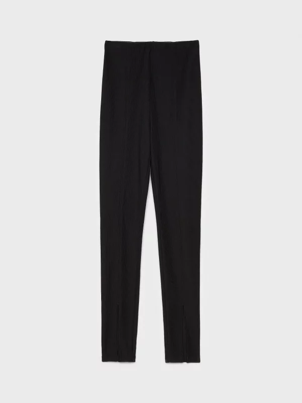  Leggings ottoman tiro alto negro