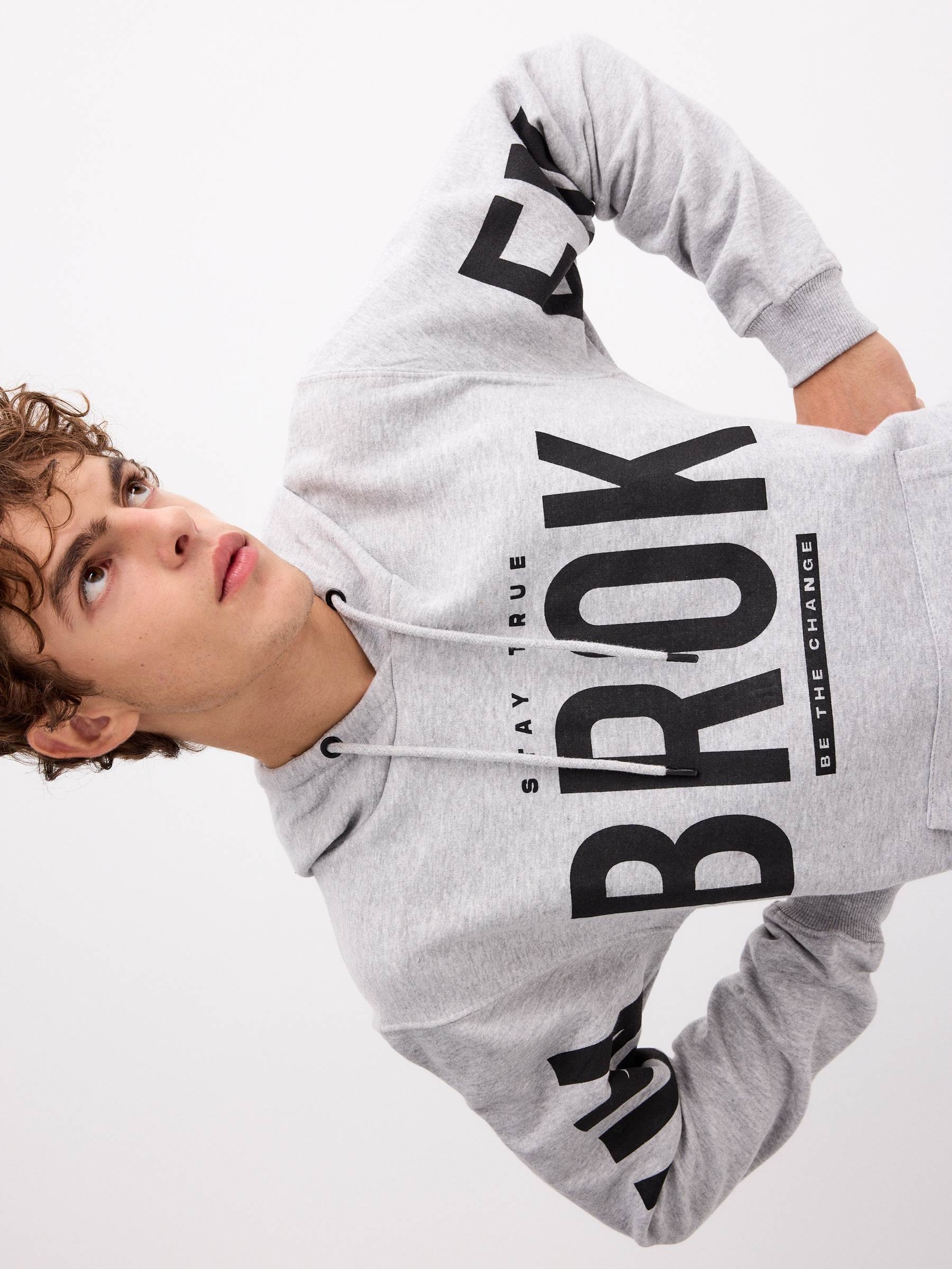 Printed gray sweatshirt grey middle front view