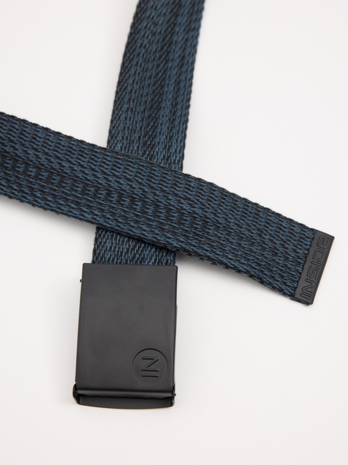 Marbled blue canvas belt indigo