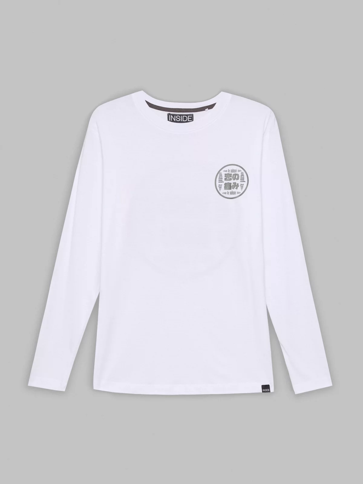  T-shirt japonesa estampada branco vista frontal