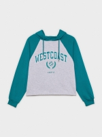 %Pto% Sudadera capucha bordado verde mar