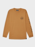 %Pto% T-shirt estampada com punhos canela vista frontal