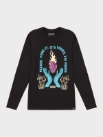 %Pto% Psychedelic print T-shirt black front view