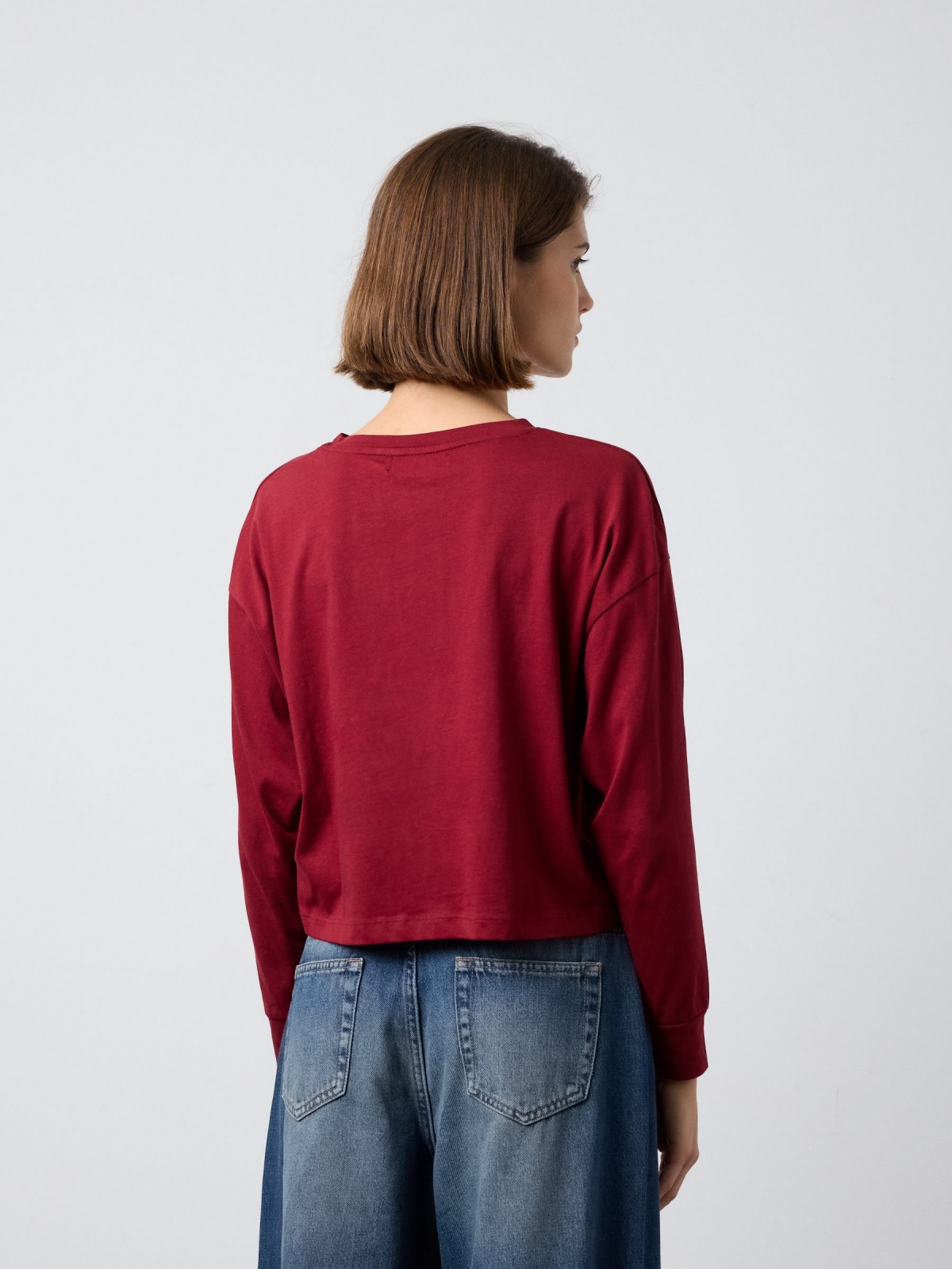 T-shirt with print garnet middle back view