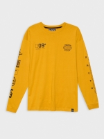 %Pto% Camiseta print texto ocre vista frontal
