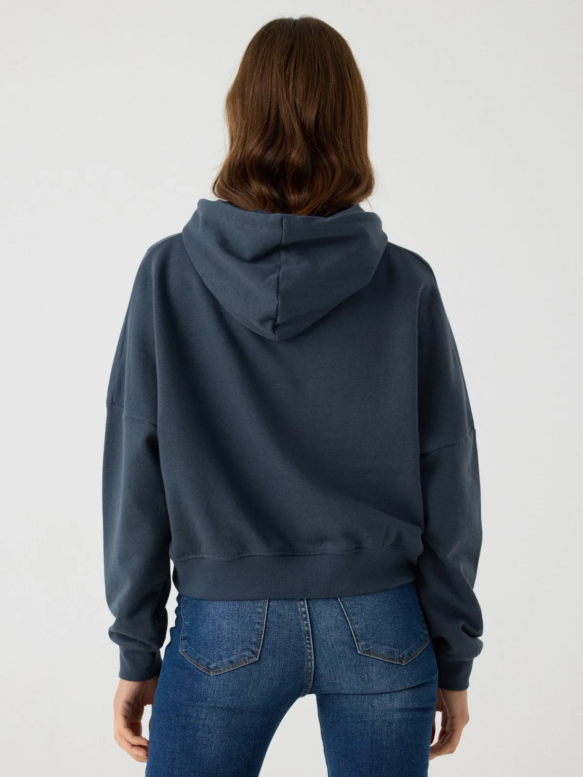 AC/DC hoodie grey middle back view