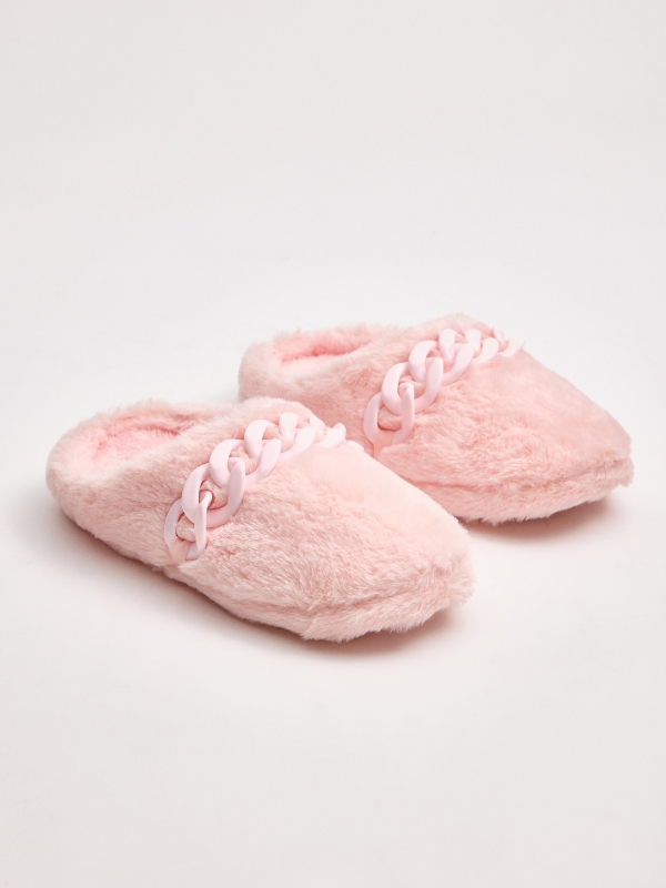 Pantufas cor-de-rosa rosa vista meia traseira