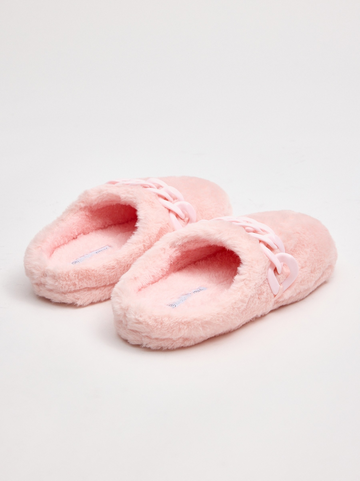 Pantufas cor-de-rosa rosa vista geral frontal