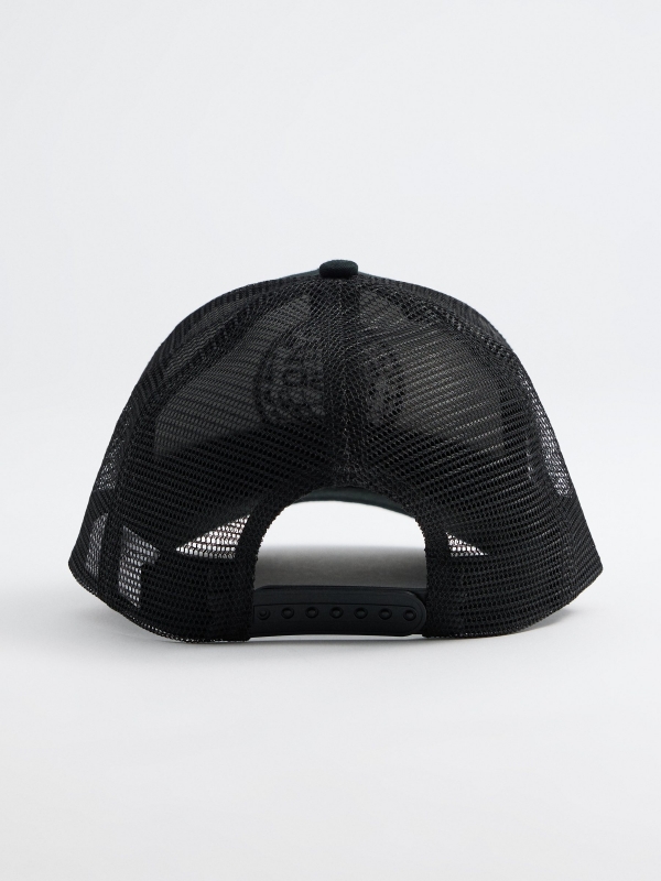 Embroidered patch cap black detail view