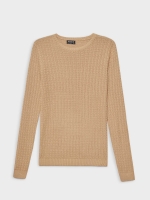 %Pto% Textured knitted sweater sand front view