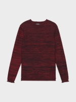 %Pto% Combined ribbed sweater garnet front view