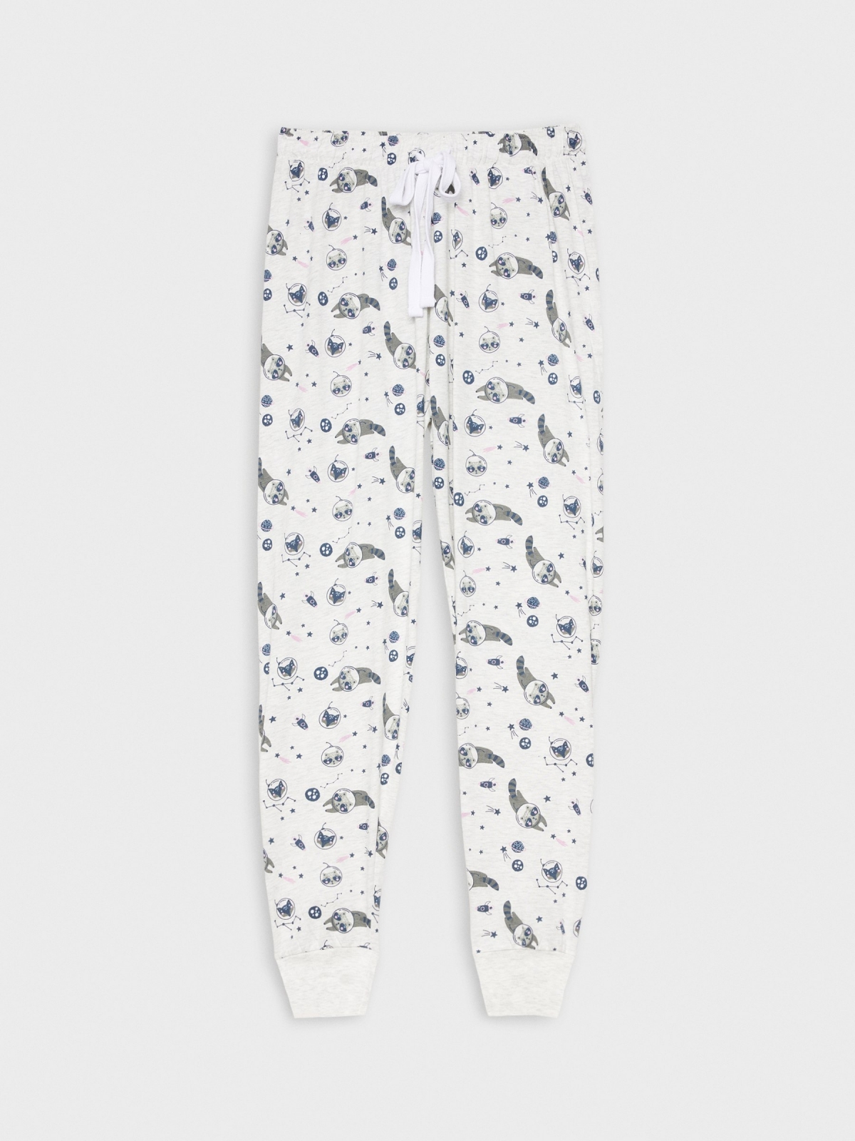 Raccoons print pajamas melange grey