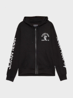 %Pto% Sudadera abierta print negro vista frontal