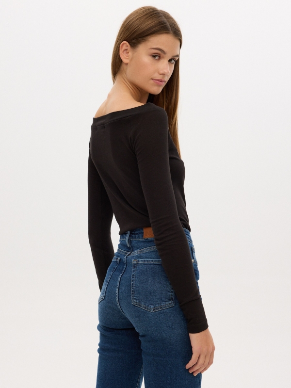 Camiseta Natural Lover negro vista media trasera