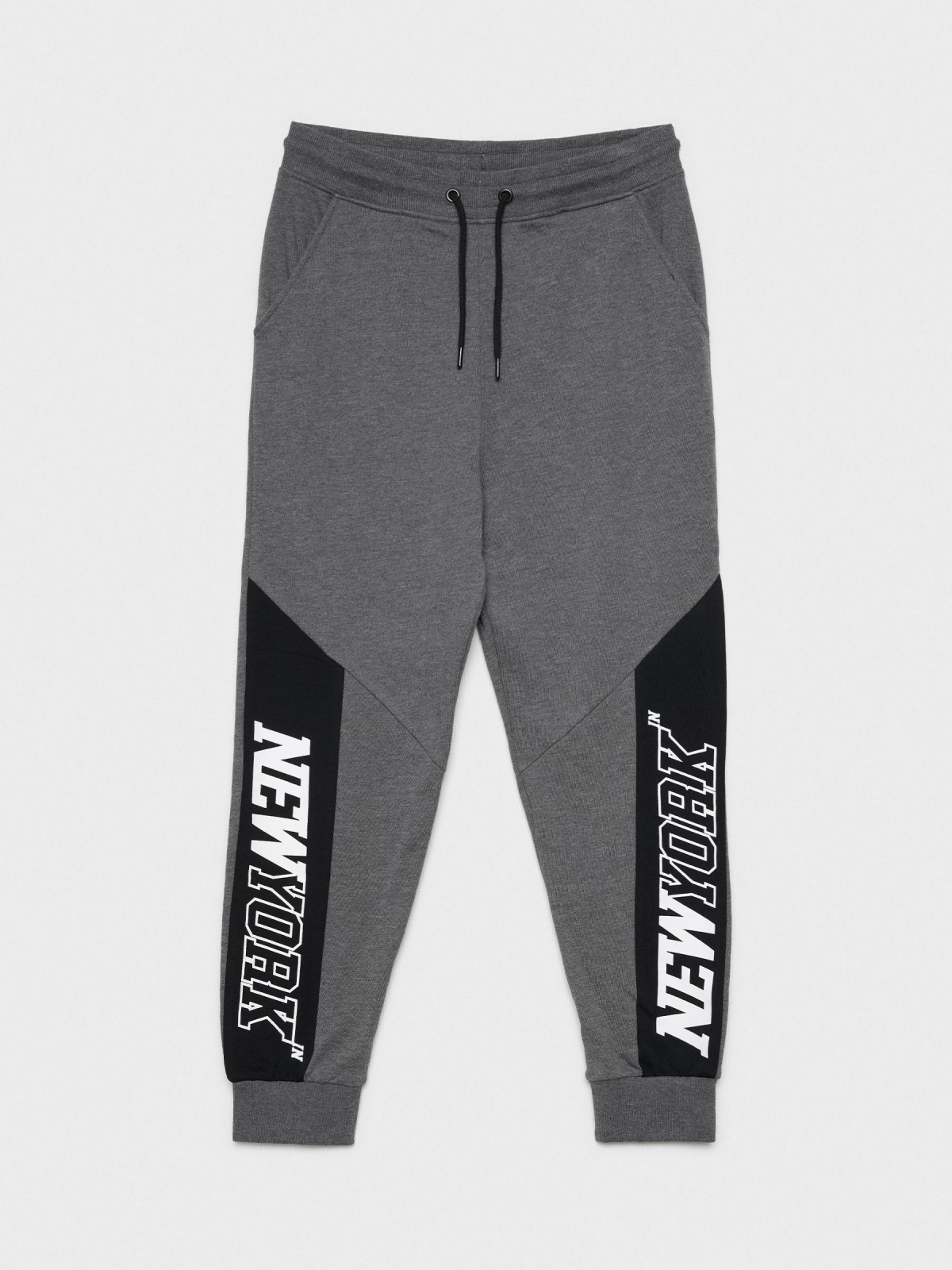  Pantalón jogger New York plomo vista frontal