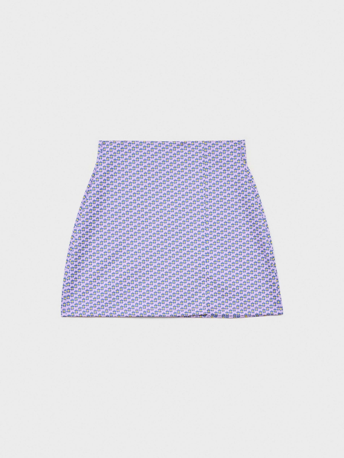  Falda mini jacquard morado