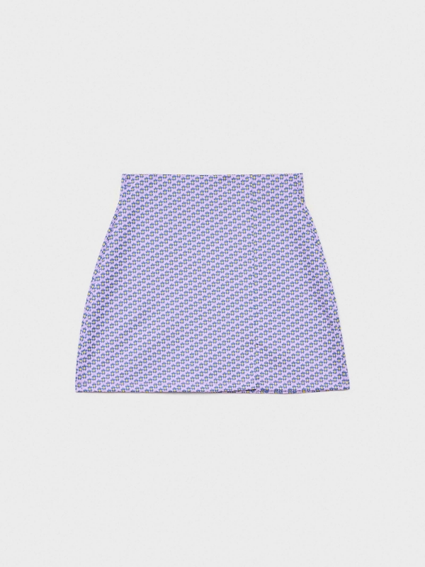  Falda mini jacquard morado