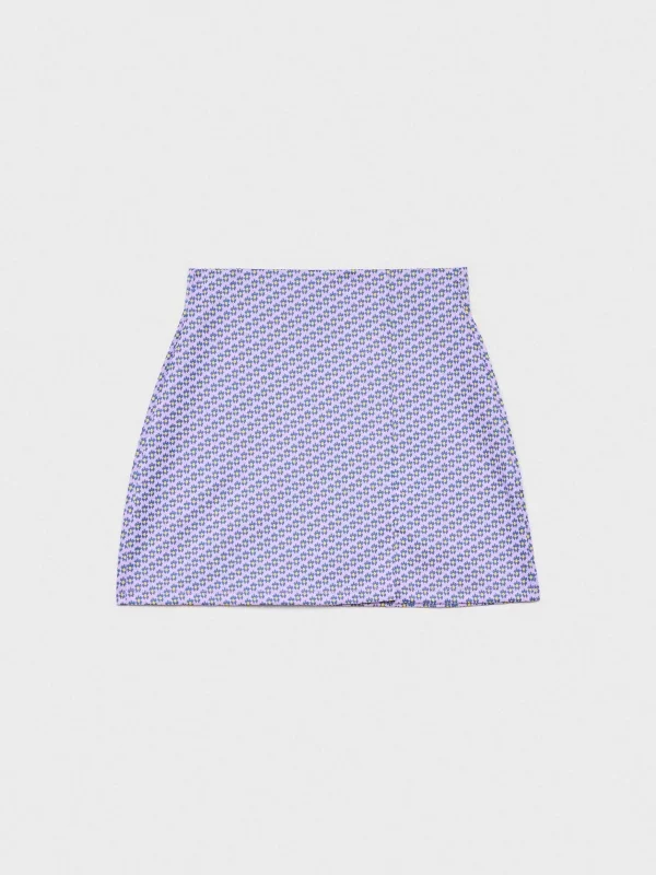  Falda mini jacquard morado