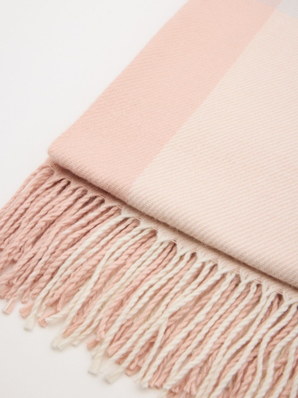 Poncho pink tones grey folded view