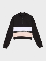 %Pto% Sudadera crop con cremallera negro