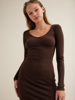 %Pto% Vestido chocolate escote de corazón chocolate