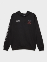 %Pto% Sweatshirt com capuz estampado preto vista frontal