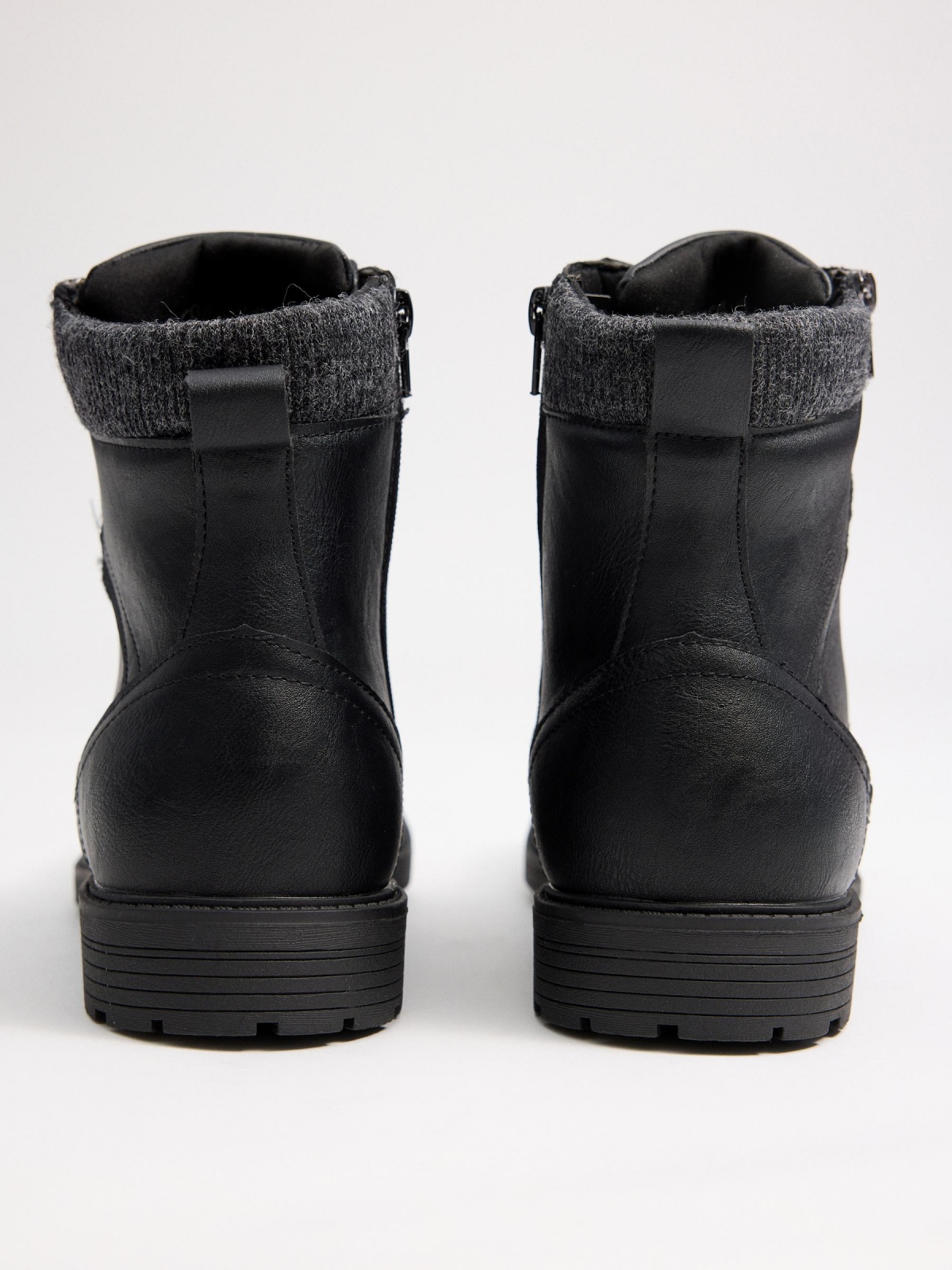 Black boot with zipper detail black detail view