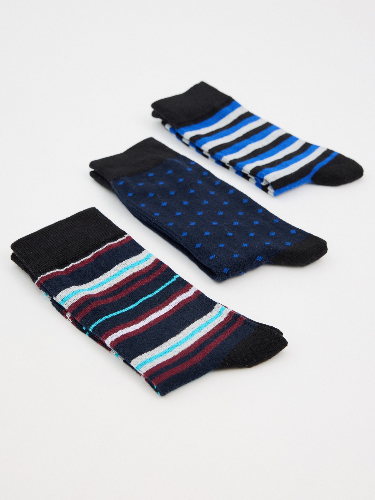 3-pack mixed socks multicolor middle front view