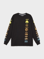 %Pto% Camiseta estampada festival negro vista frontal