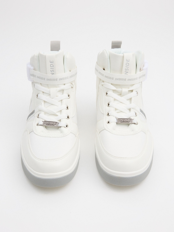 White sports boot white zenithal view