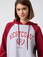 %Pto% Sudadera capucha bordado granate