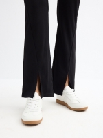 %Pto% Legging com fenda na bainha preto