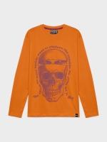 %Pto% Camiseta estampado calavera alien teja vista frontal