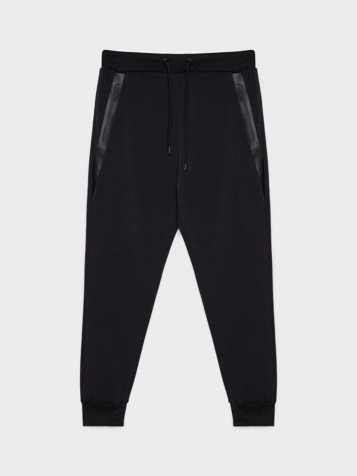  Pantalón jogger negro bolsillos negro vista frontal